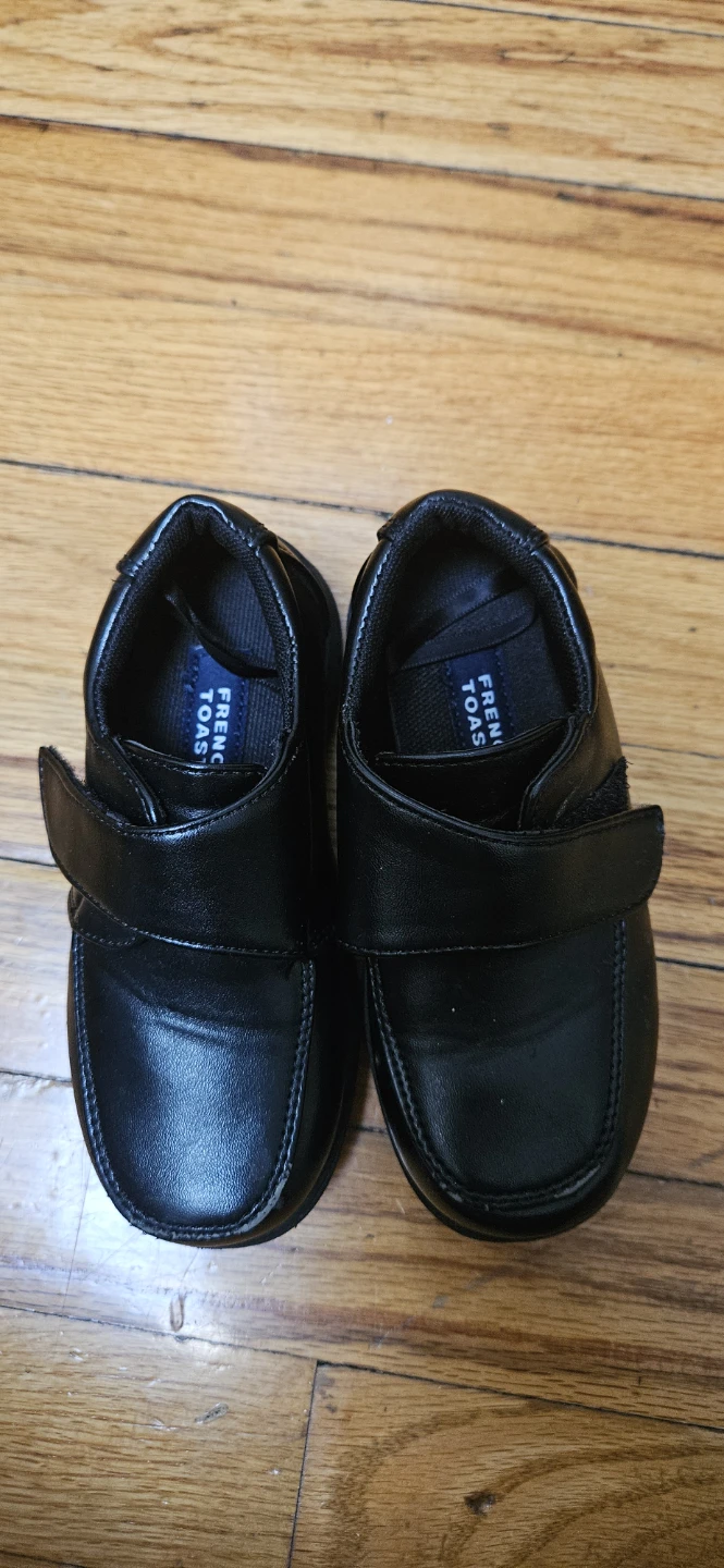 French Toast Black Velcro Shoes - Size 8