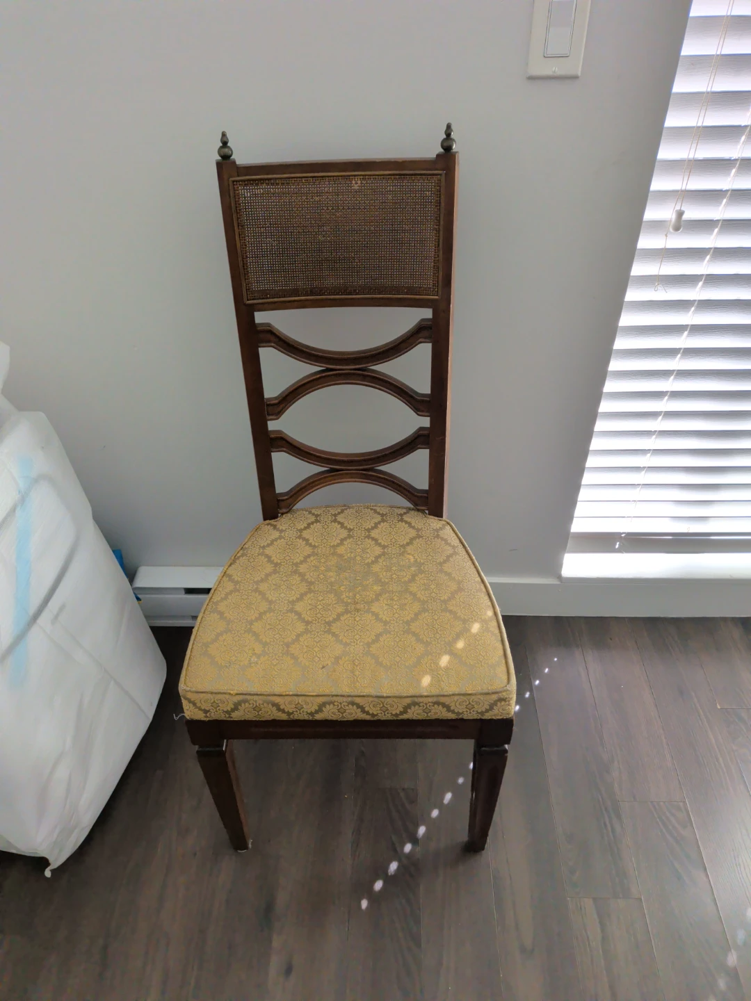 Wooden Dining Chair with Woven Back and Padded Seat - photo 3