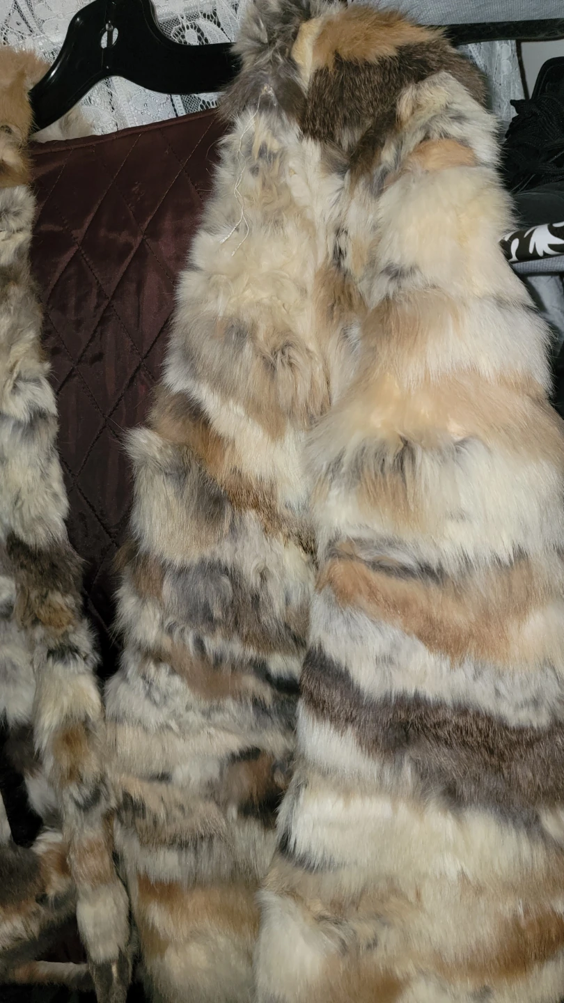 Vintage Hooded Multicolor real Fur Jacket - photo 3