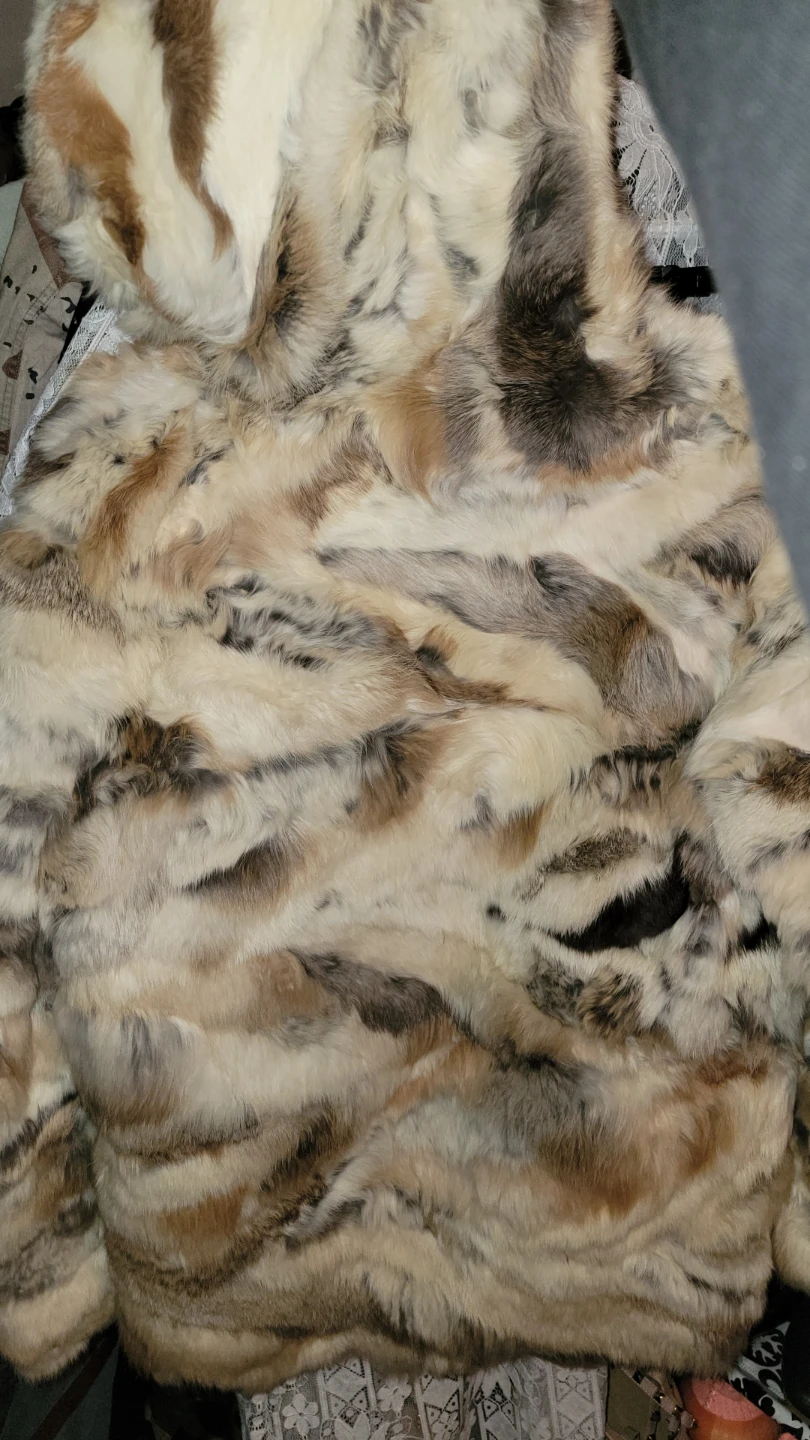 Vintage Hooded Multicolor real Fur Jacket - photo 5