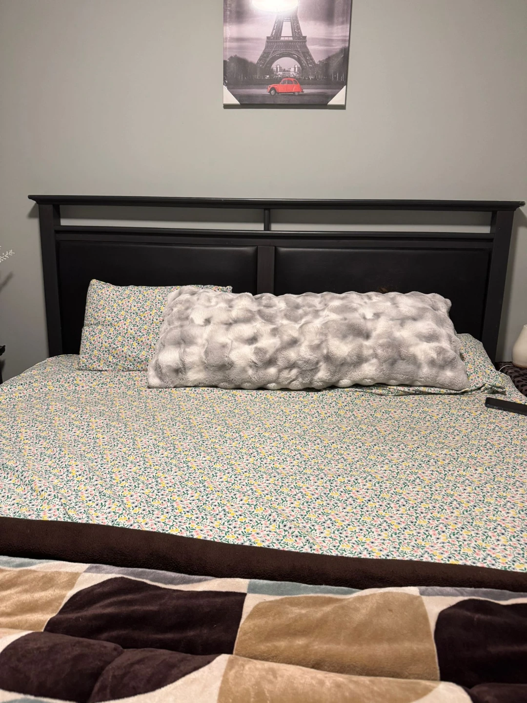 Black Wood Bedroom Set - Headboard, Nightstands & Dresser