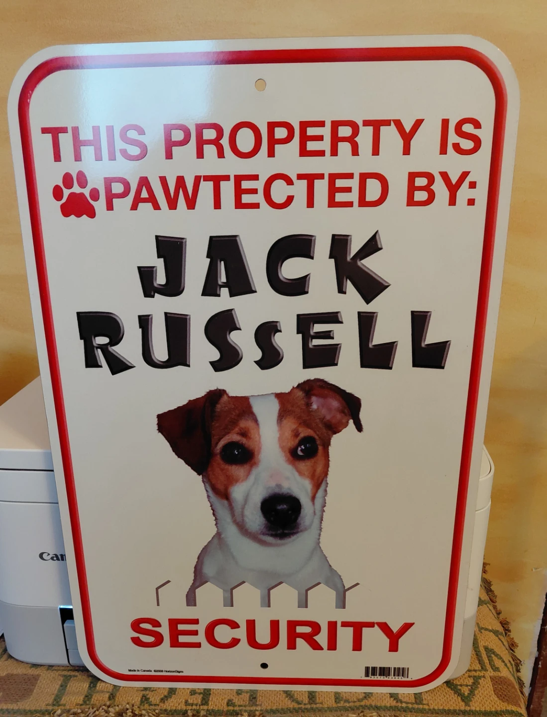 Jack Russell Dog Security Sign