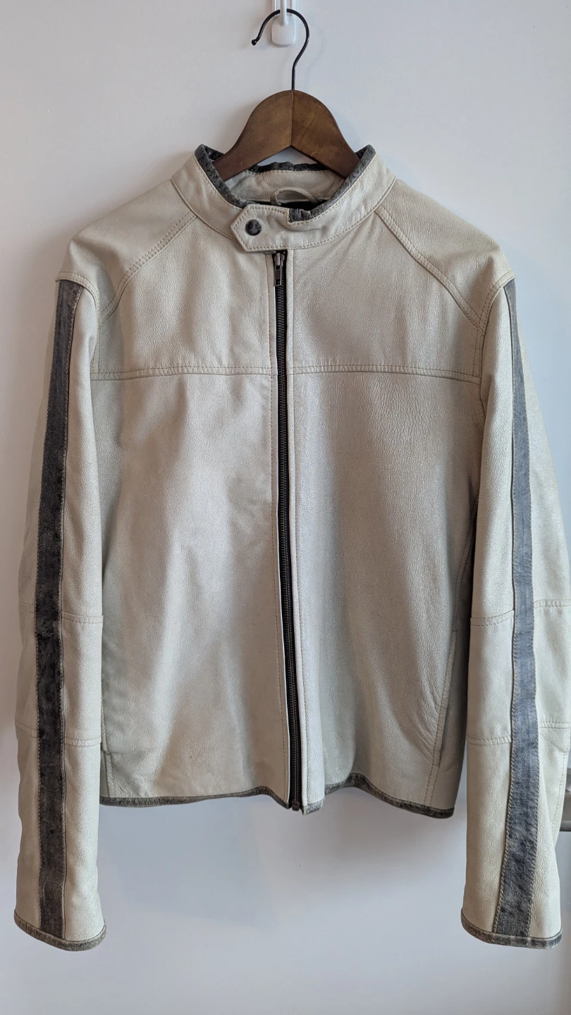 Genuine Off-white Leather Jacket