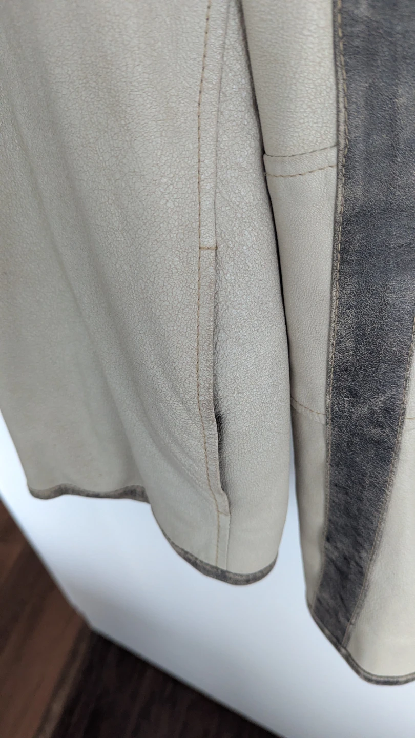 Genuine Off-white Leather Jacket - photo 4