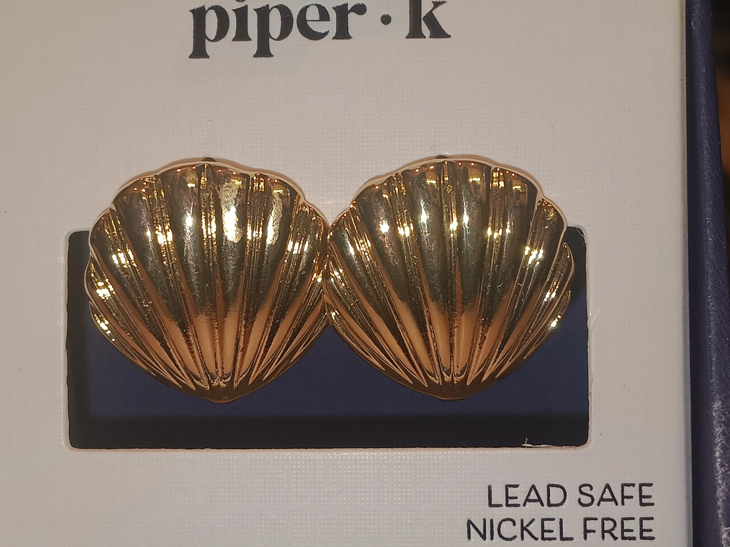 Piper-K Gold Tone Shell Earrings