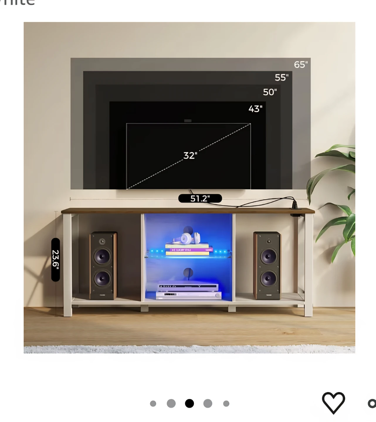 Modern TV Stand with Storage Shelves - photo 2