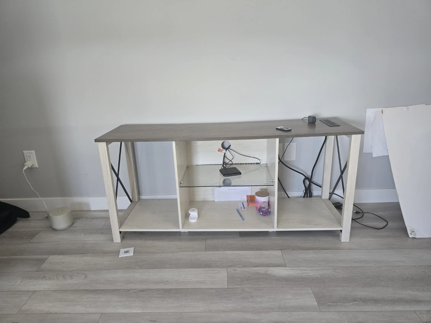 Modern TV Stand with Storage Shelves - photo 4