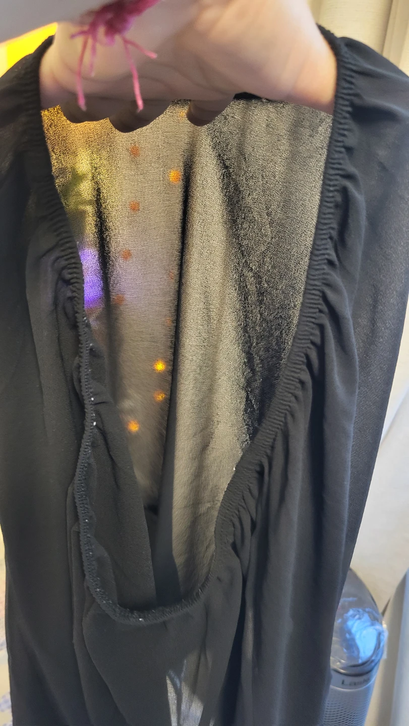 Black Chiffon Blouse with Rhinestone Embellishments - photo 3