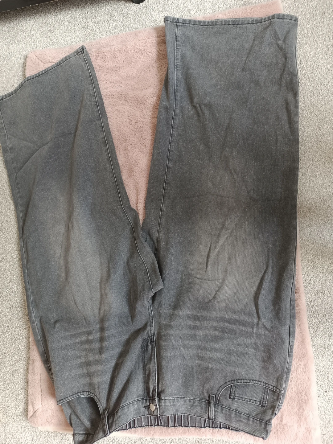 Grey Wide Leg Jeans