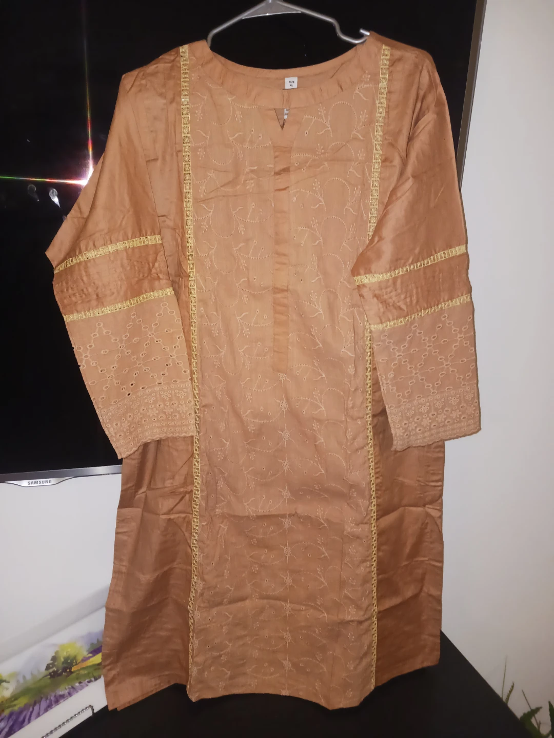Women's Embroidered Kurti and Pants Set -cotton summer dress - photo 2