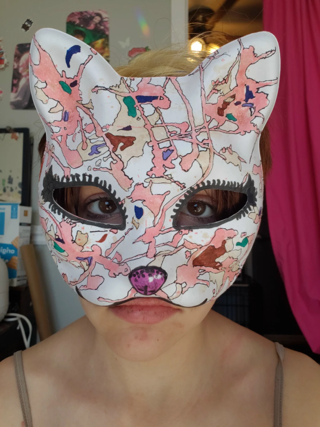 Cat mask with stained designs - photo 5
