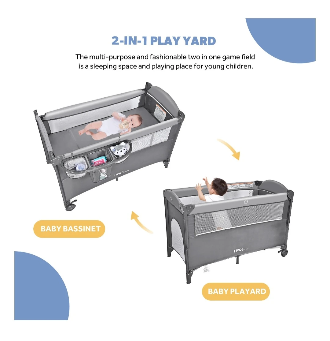 LIVINGbasics 2-in-1 Play Yard and Bassinet - photo 2