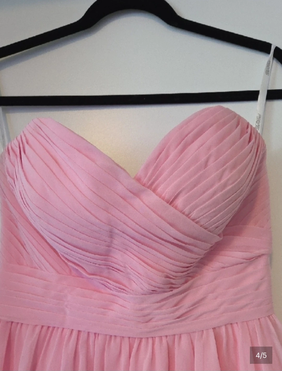 Pink Strapless Chiffon High-Low Dress - photo 3