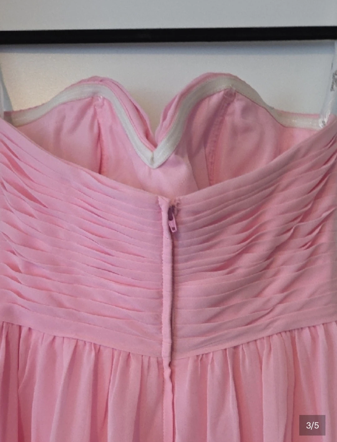 Pink Strapless Chiffon High-Low Dress - photo 4