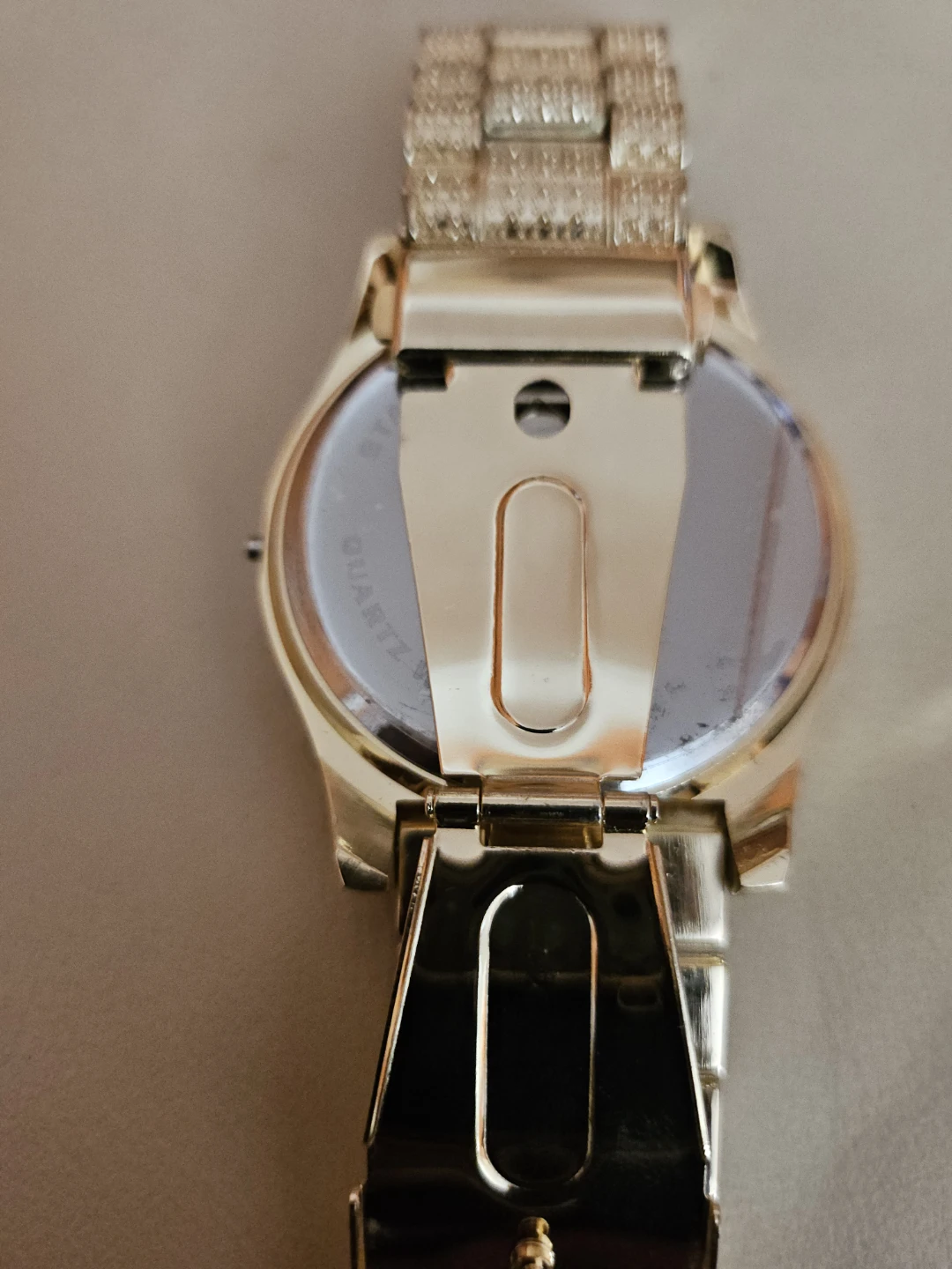 Gold Tone Watch with Rhinestone Bezel and Band - photo 5
