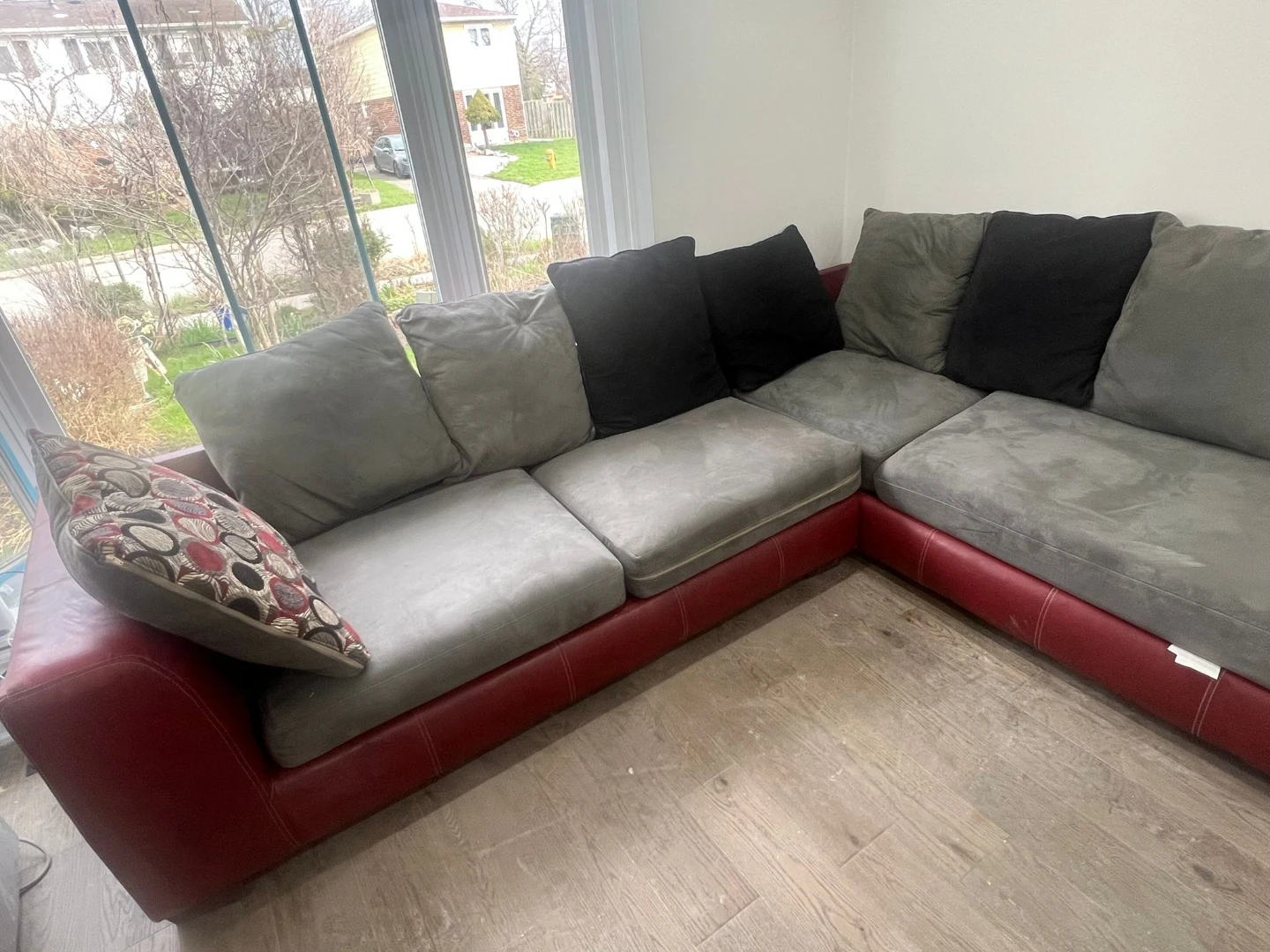 Sectional Sofa - Red and Grey - photo 2