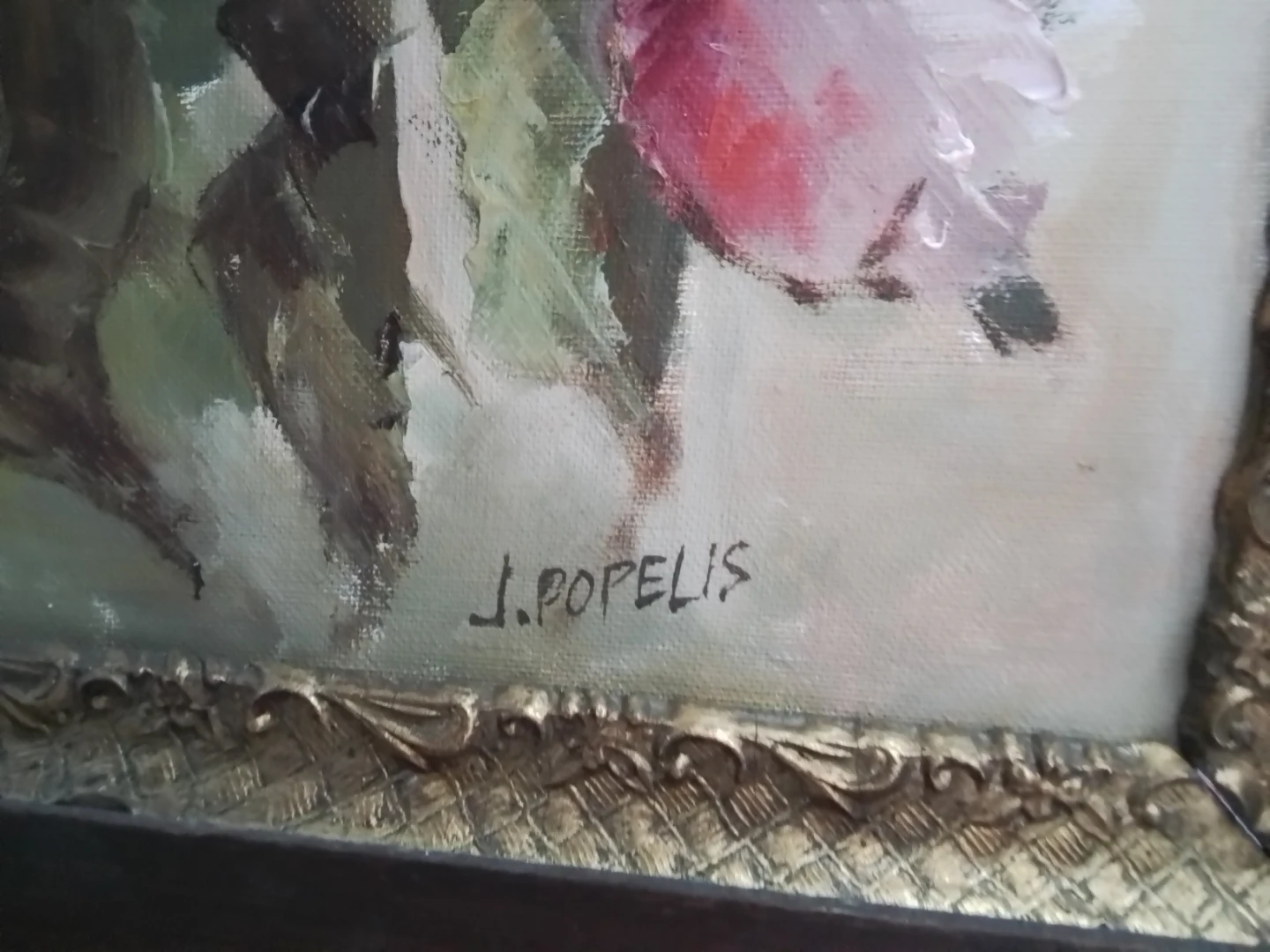 J Popelis Oil Painting Pujenes Piones,  1984 30x26" - photo 2
