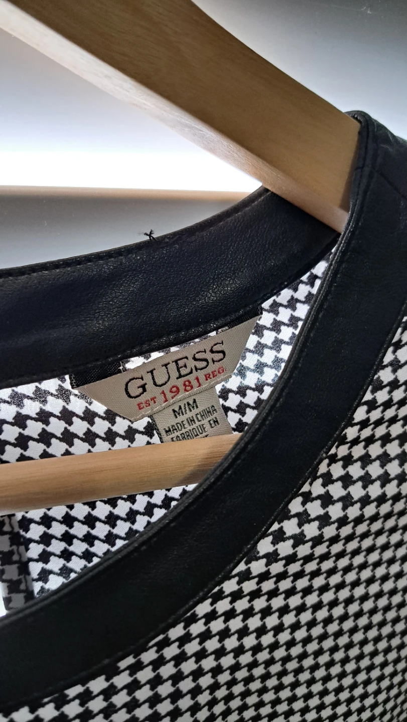 Guess Long Sleeve Houndstooth Top M - photo 2