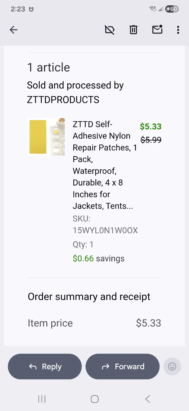 ZTTD Self-Adhesive Nylon Repair Patches - Yellow, - photo 4