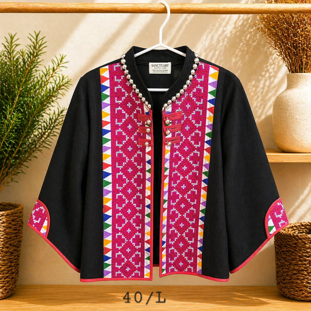 Handcrafted Ethnic Embroidered Hemp Jacket