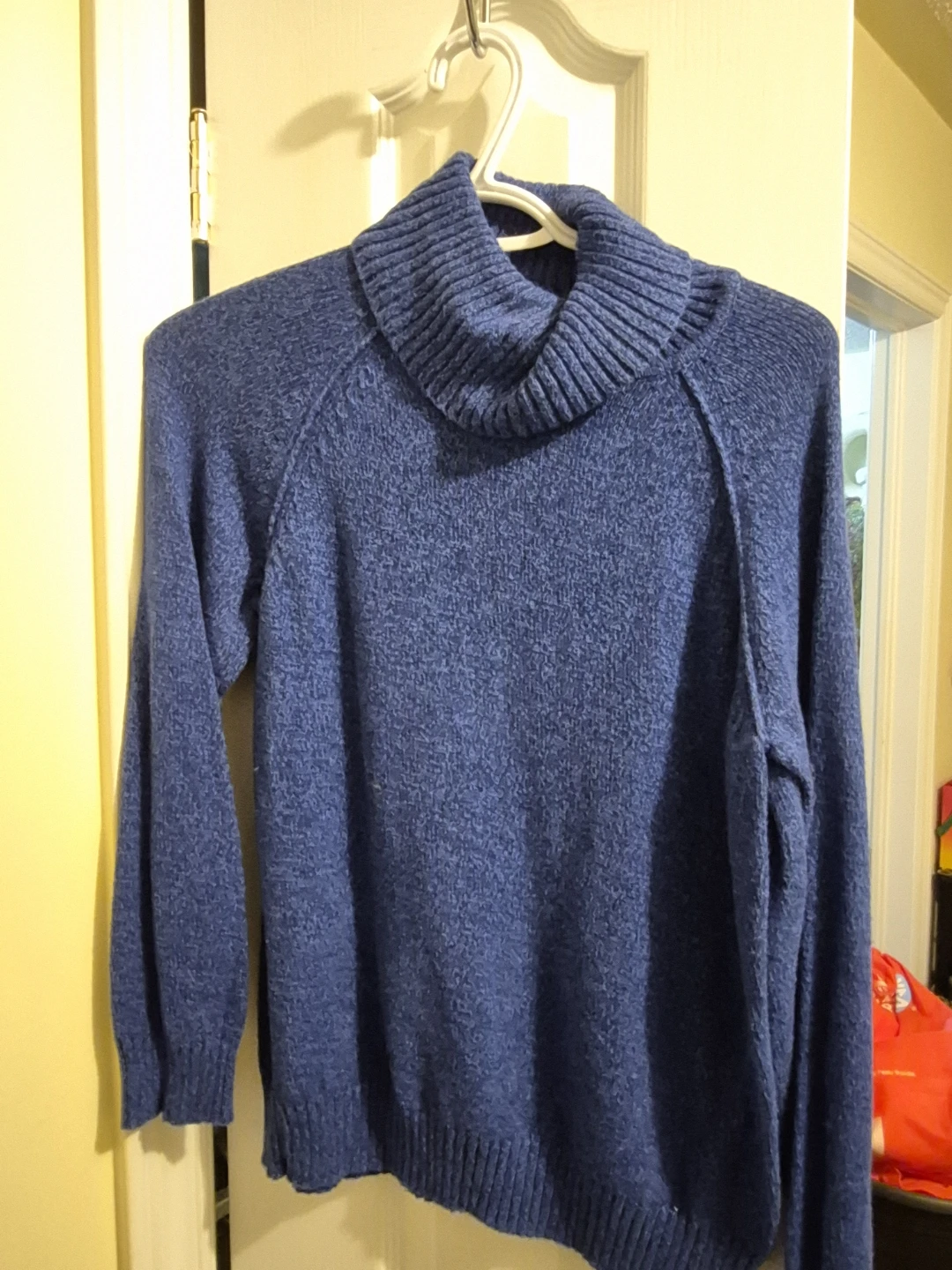 Karen Scott Petites Blue Knit Turtleneck Sweater PET/MED