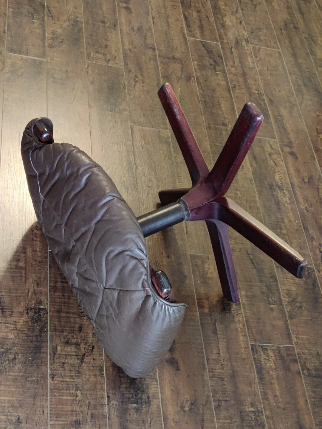 Sweden Leather Swivel Footstool - photo 4