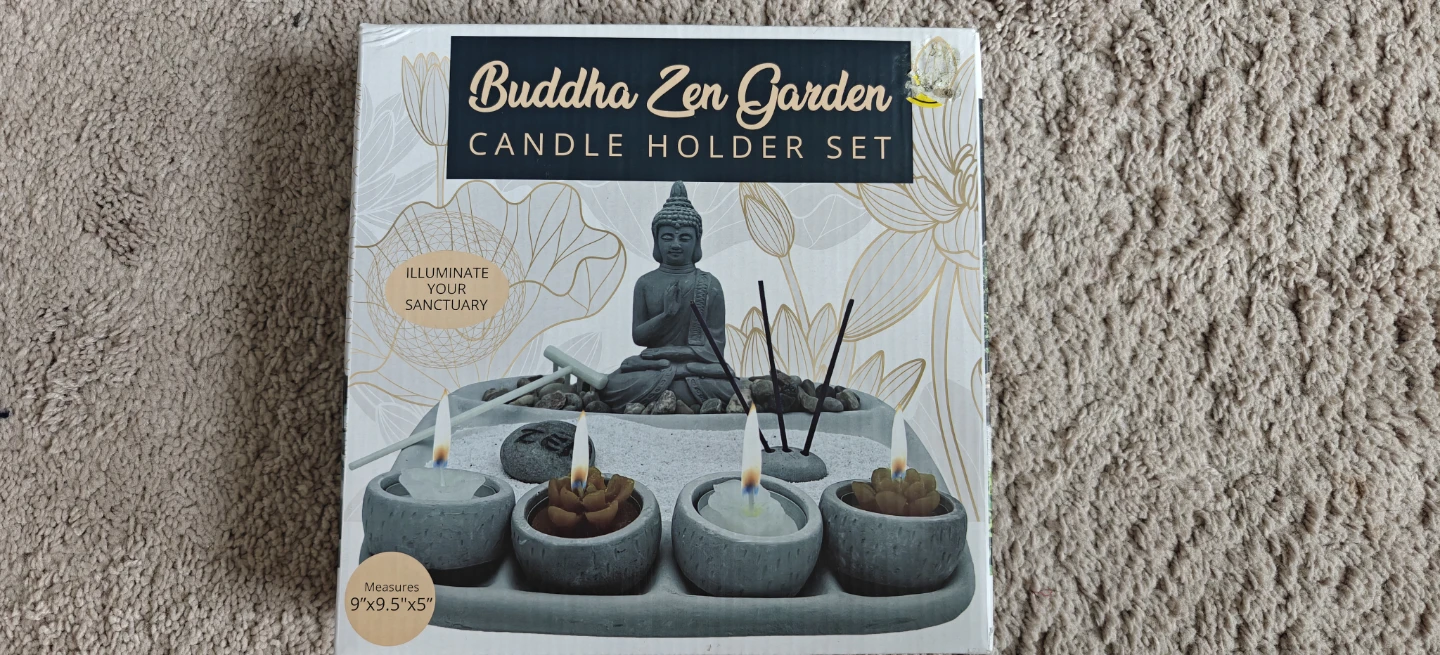 Buddha Zen Garden Candle Holder Set