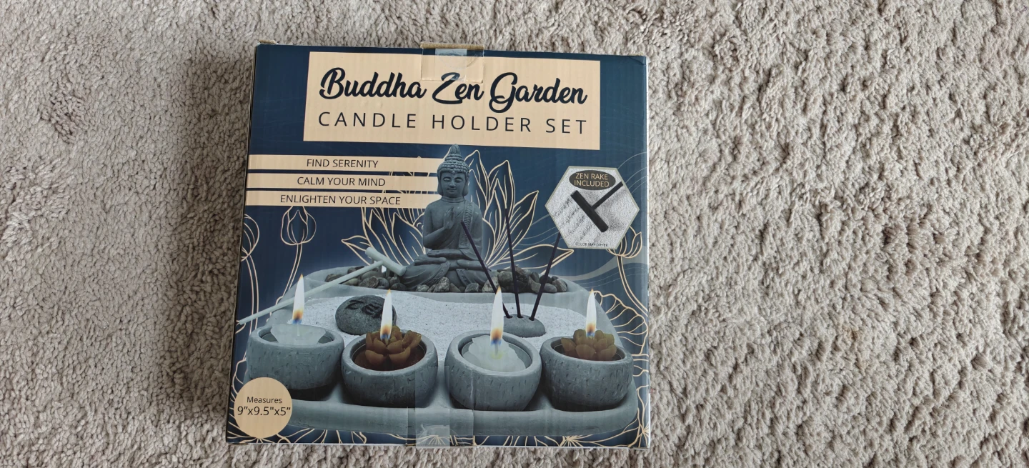 Buddha Zen Garden Candle Holder Set - photo 2