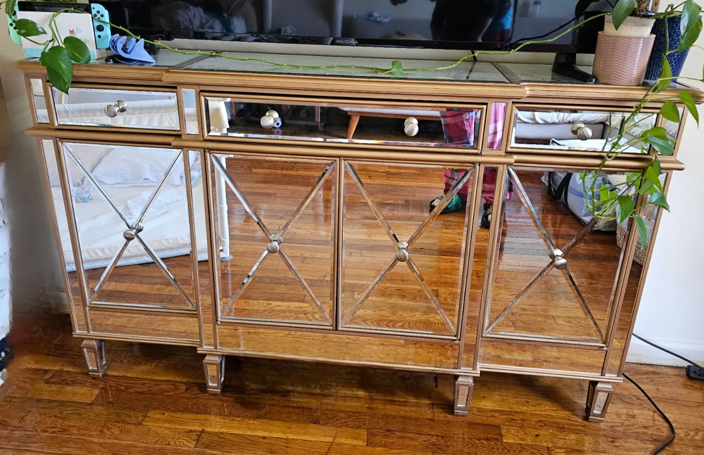 Mirrored Sideboard Buffet Console Table - 60" W x 36" H x 14" D