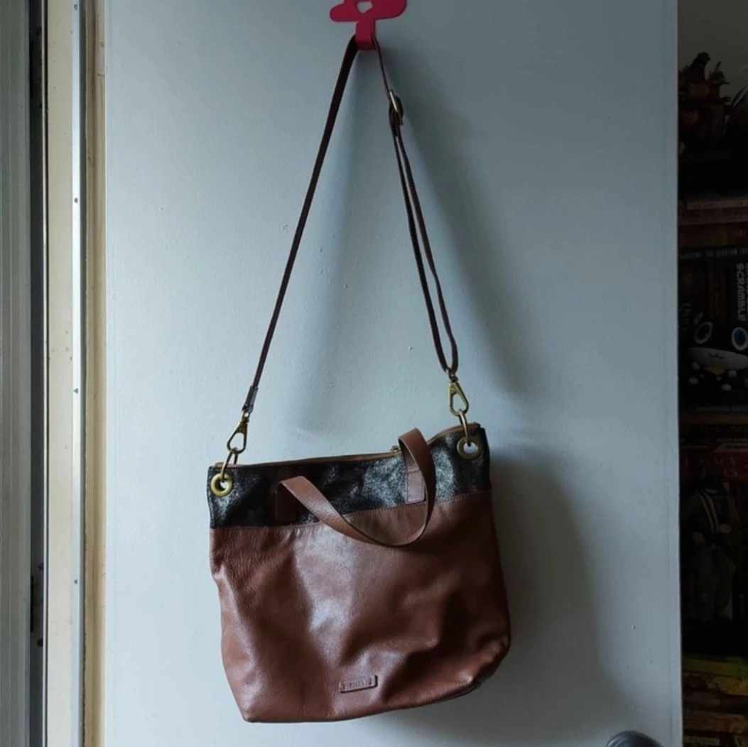 Fossil Brown Leather Tote Bag