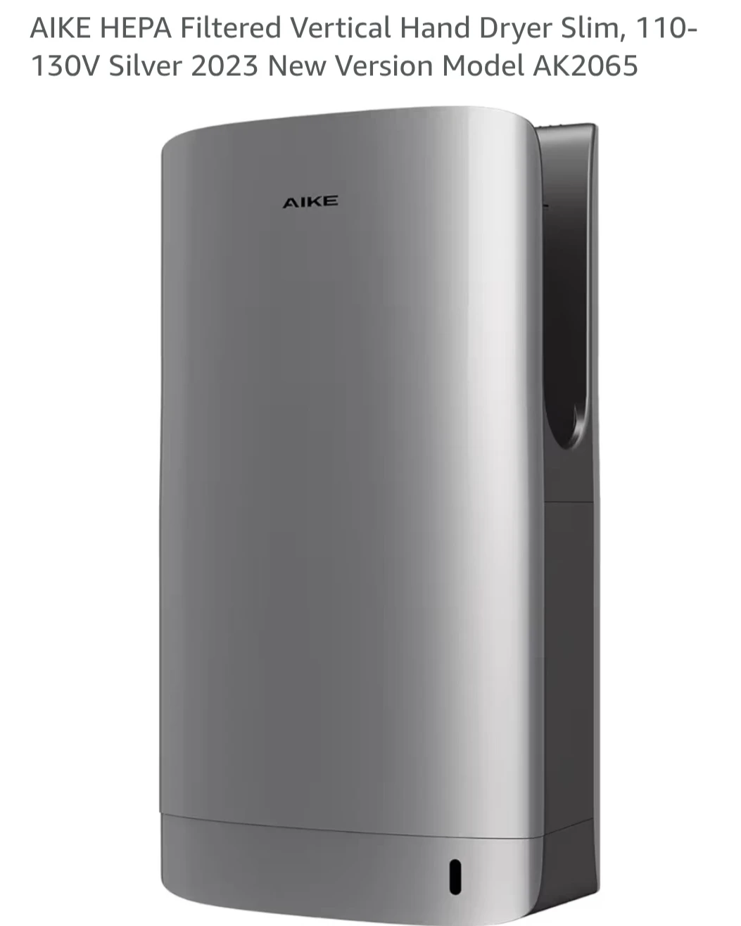 AIKE HEPA Filtered Vertical Hand Dryer Slim AK2065 Silver