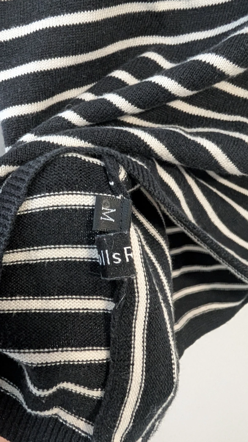 Black and White Striped Sweater with Bows - Size M - photo 3