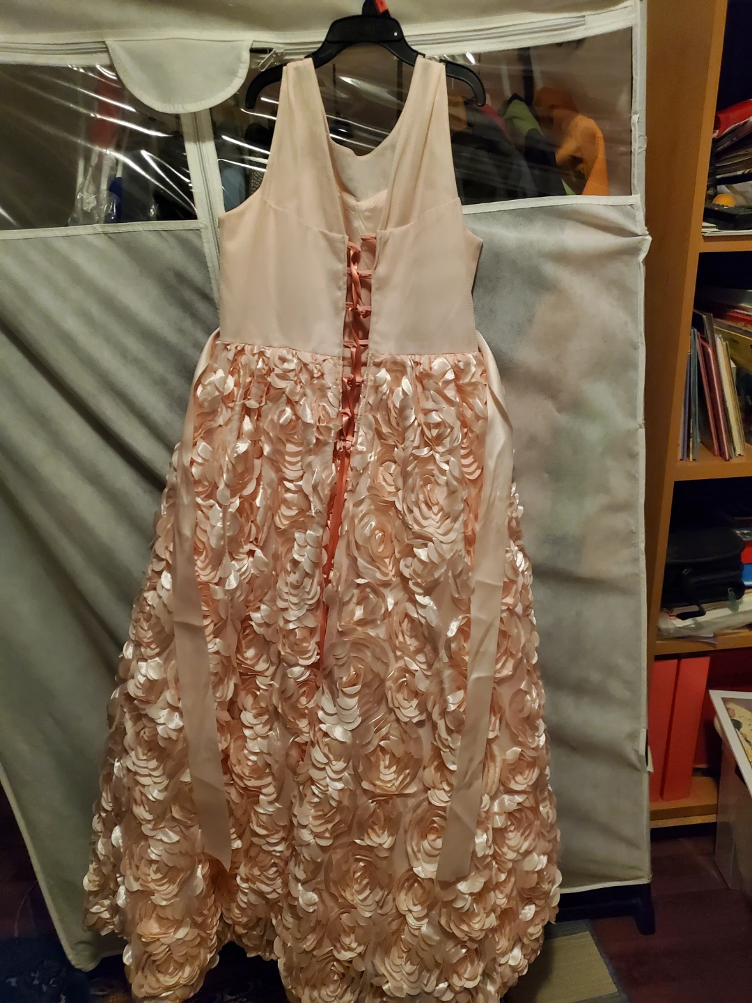Rare Editions Pink Rosette Lace-Up Dress Size 10 - photo 3