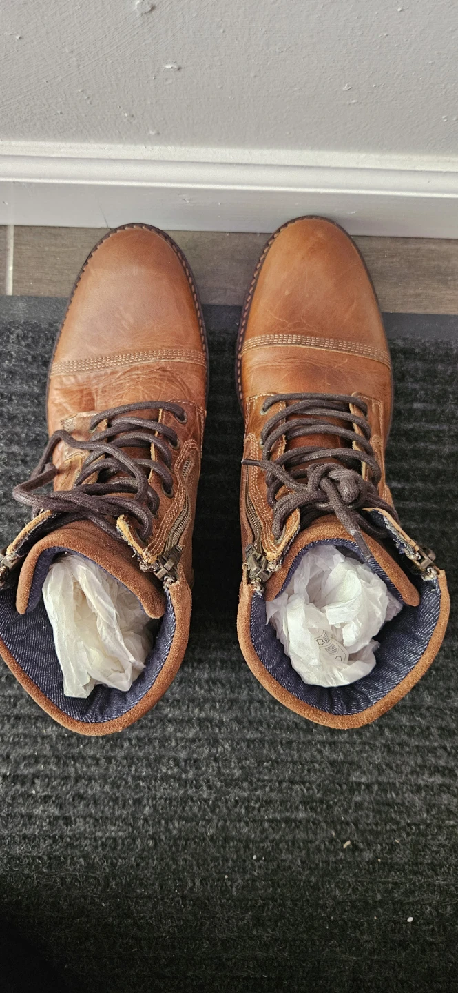 Men's Aldo Brown Leather Boots Size 8 New - photo 2