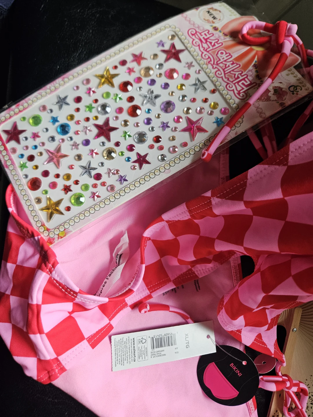 Pink & Red Bikini - XL, OS 100%cotton pjs, fan, basket - photo 3