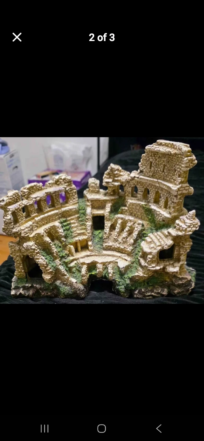 Aquarium Decoration - Roman Ruins and Ship Wheel Set - photo 3