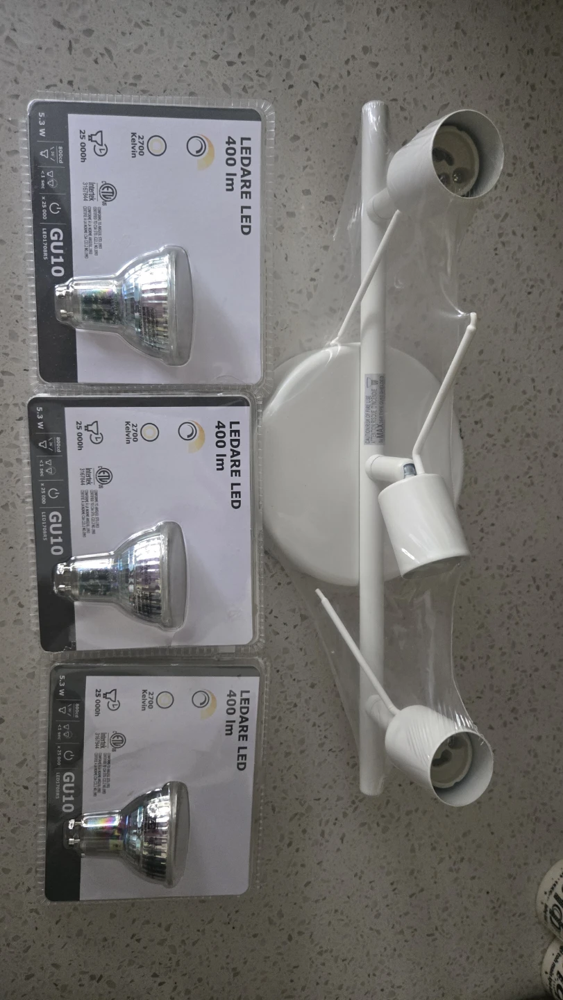 IKEA Track Light Fixture with 3 Bulbs - photo 2