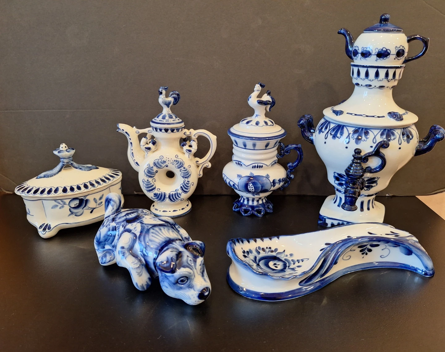 Gzhel Porcelain Decorative Figures, plates, home decor