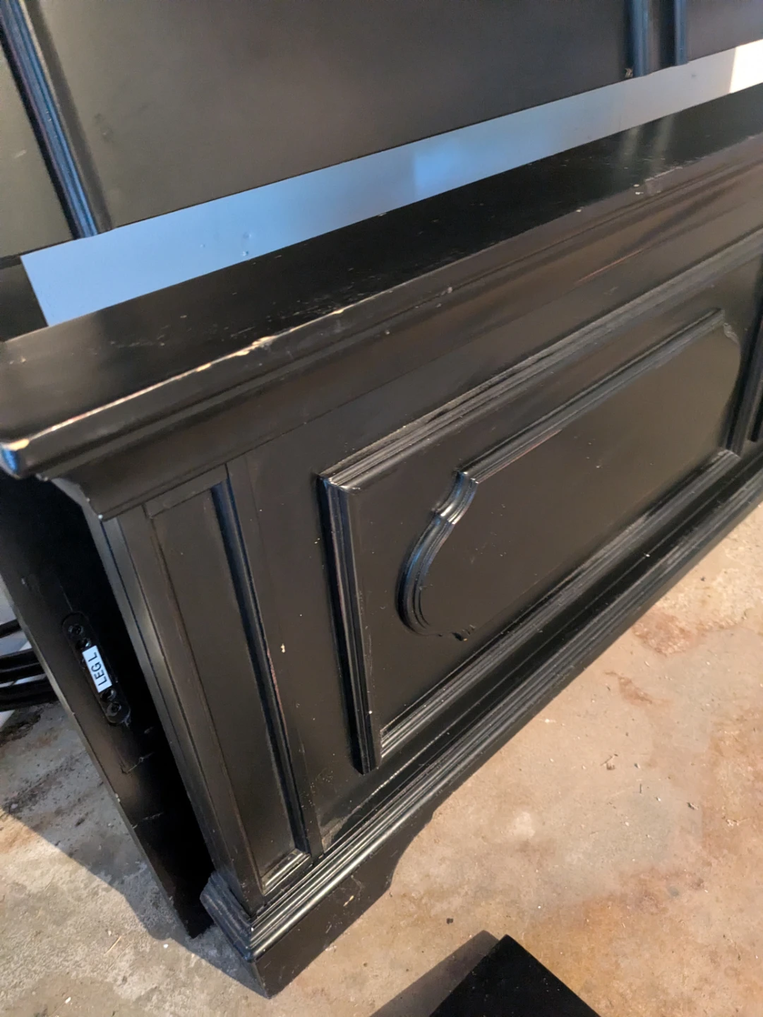 Black Wooden Headboard and Footboard - photo 2