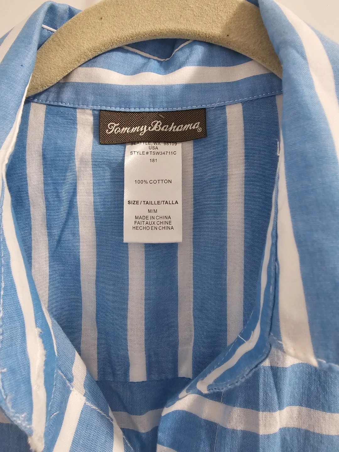 Tommy Bahama Blue & White Striped Cotton Shirt M/M - photo 4