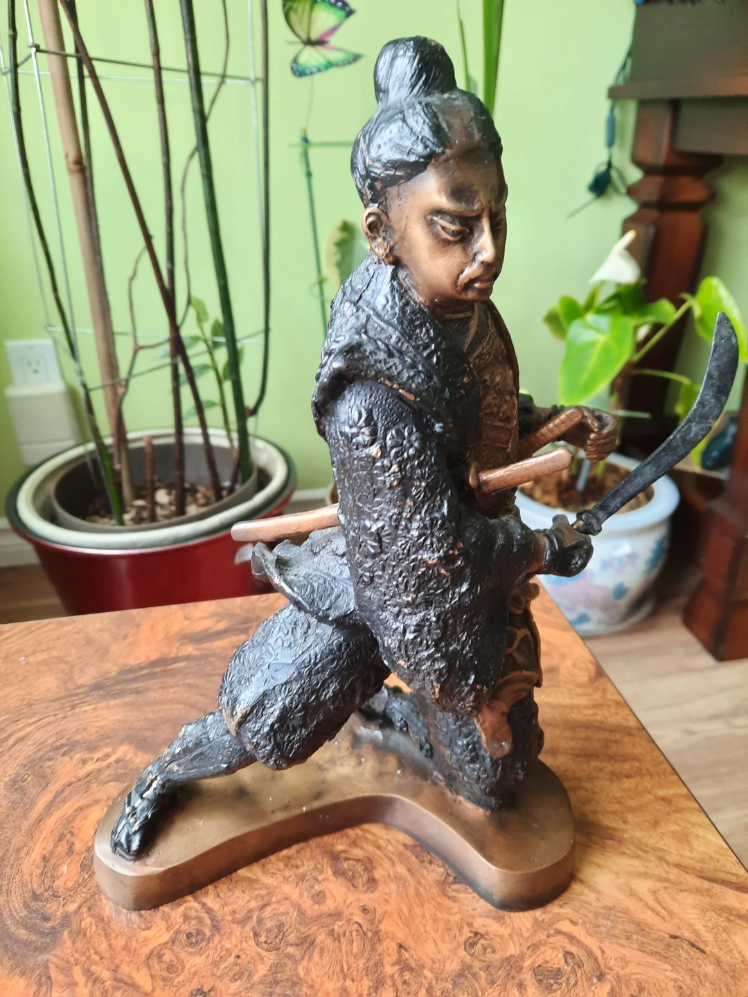 Samurai Figurine Statue Bronze Metal Warrior - photo 4