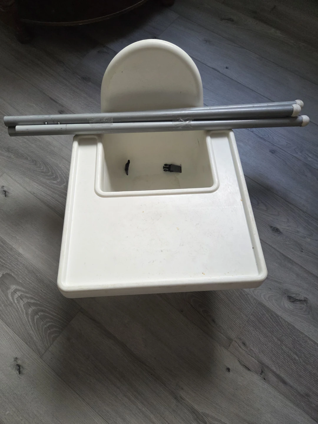 IKEA White high chair with tray and removable legs