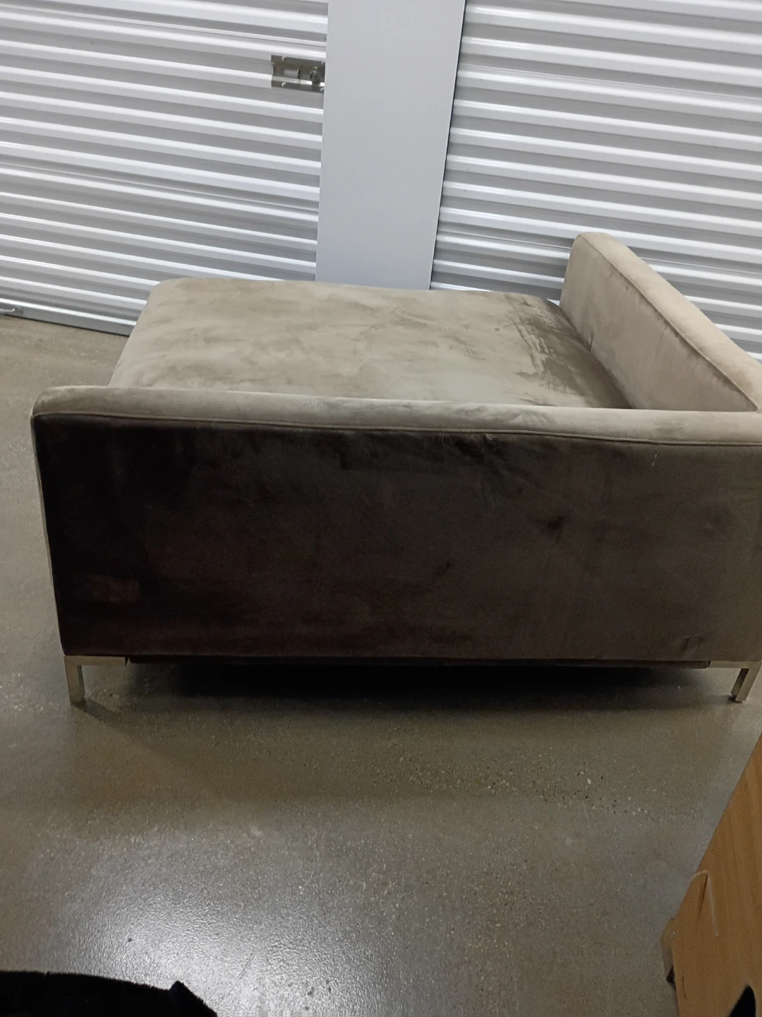 Taupe Suede Chaise Lounge with Pillows $275 - photo 3