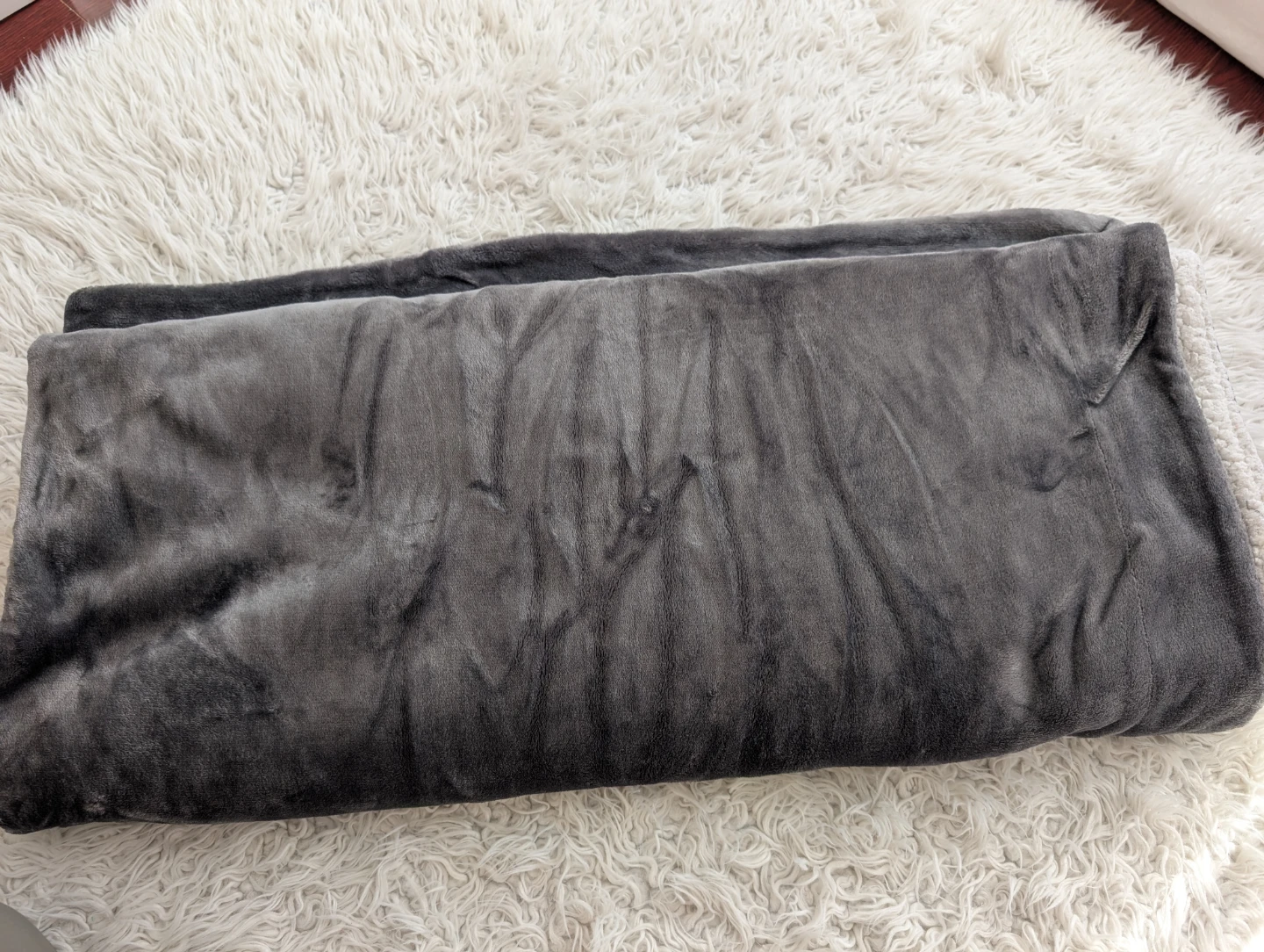 Life Comfort Fleece Sherpa Throw Blanket - Grey - photo 4