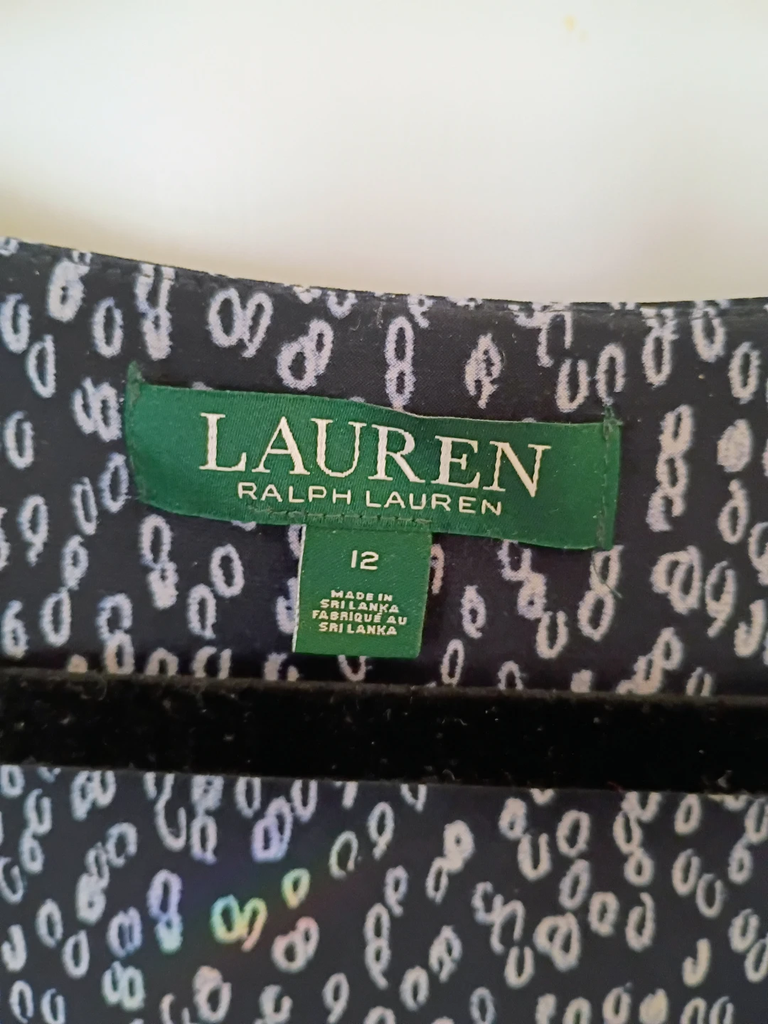 Ralph Lauren Women's Navy & White Print Ruched Dress Size 12 - photo 3