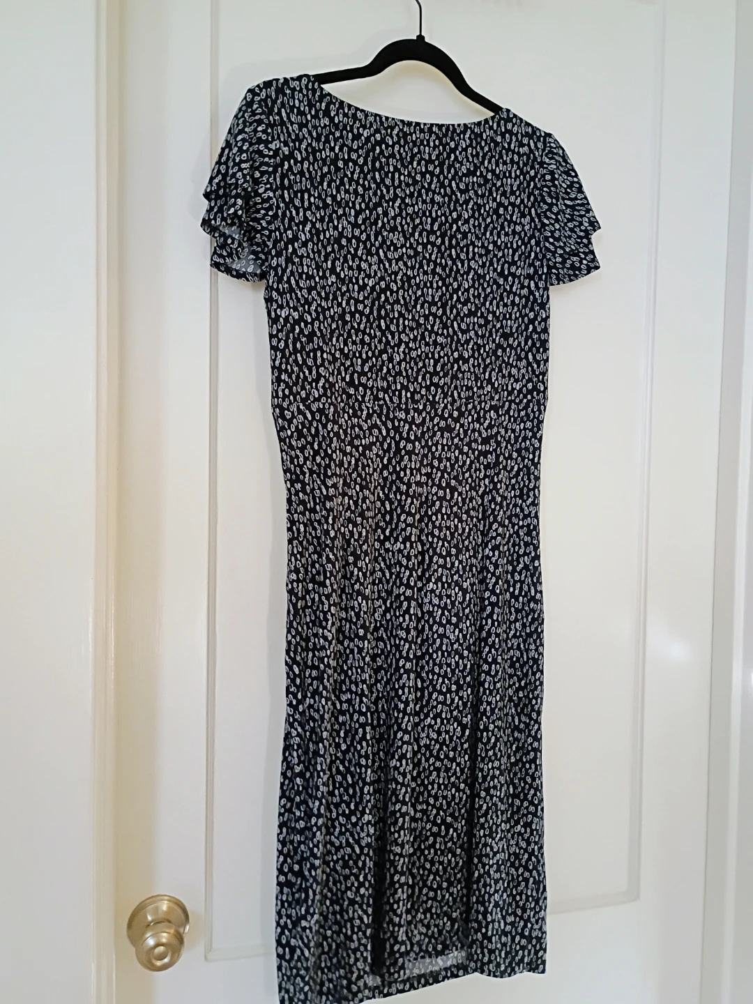 Ralph Lauren Women's Navy & White Print Ruched Dress Size 12 - photo 4