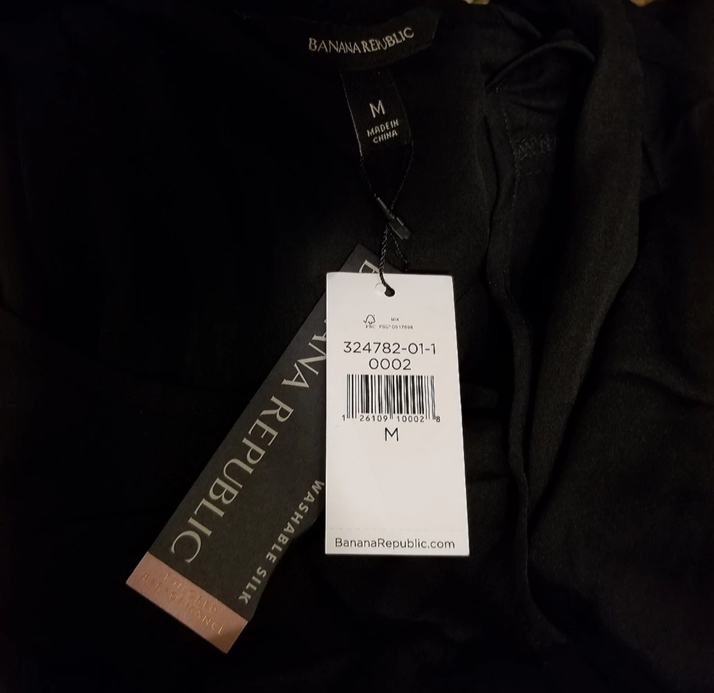 NWT Banana Republic Black Washable Silk Tank Top - photo 3