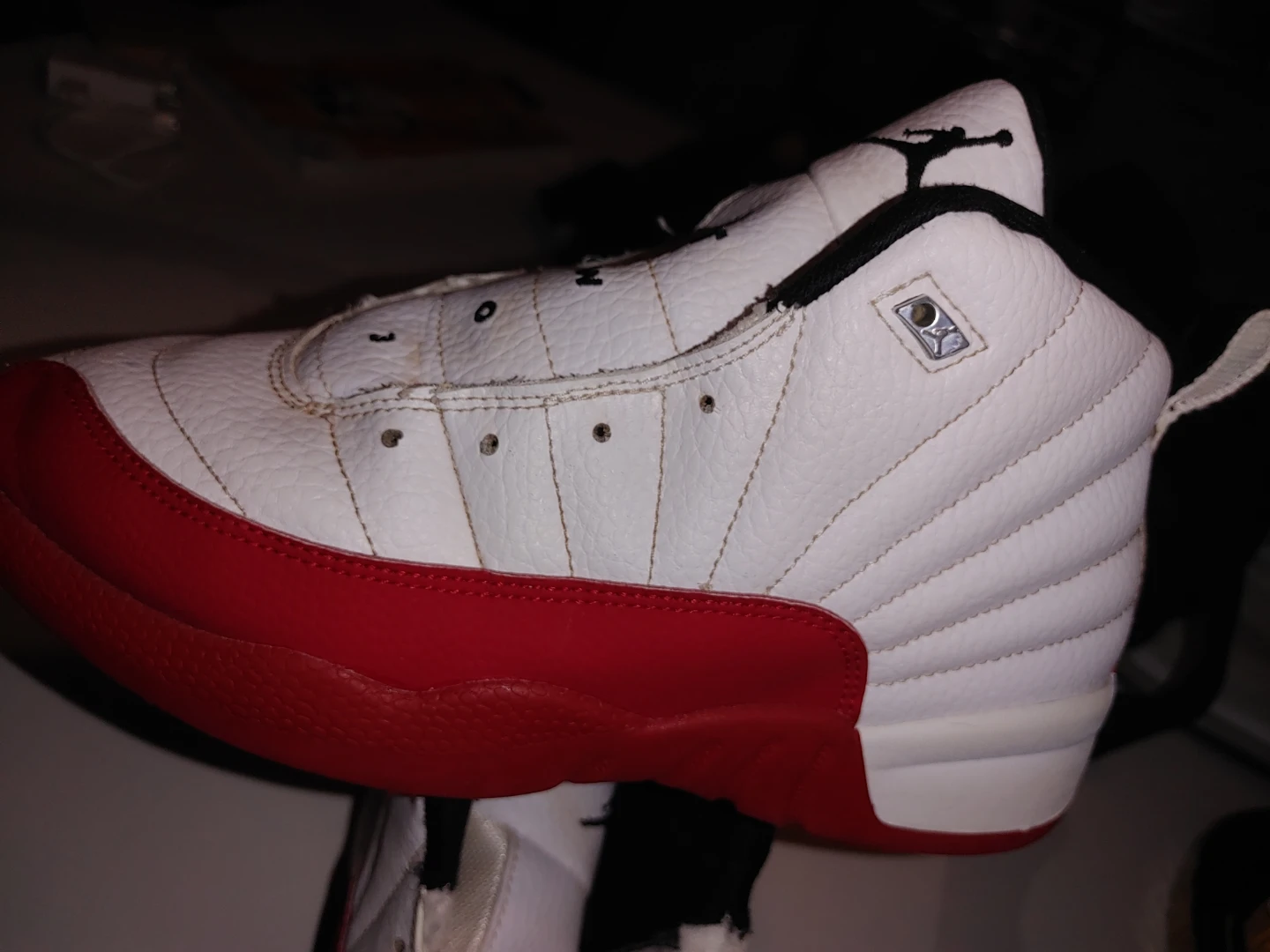 Jordan 12 "Two 3" White Red size 4 - photo 5