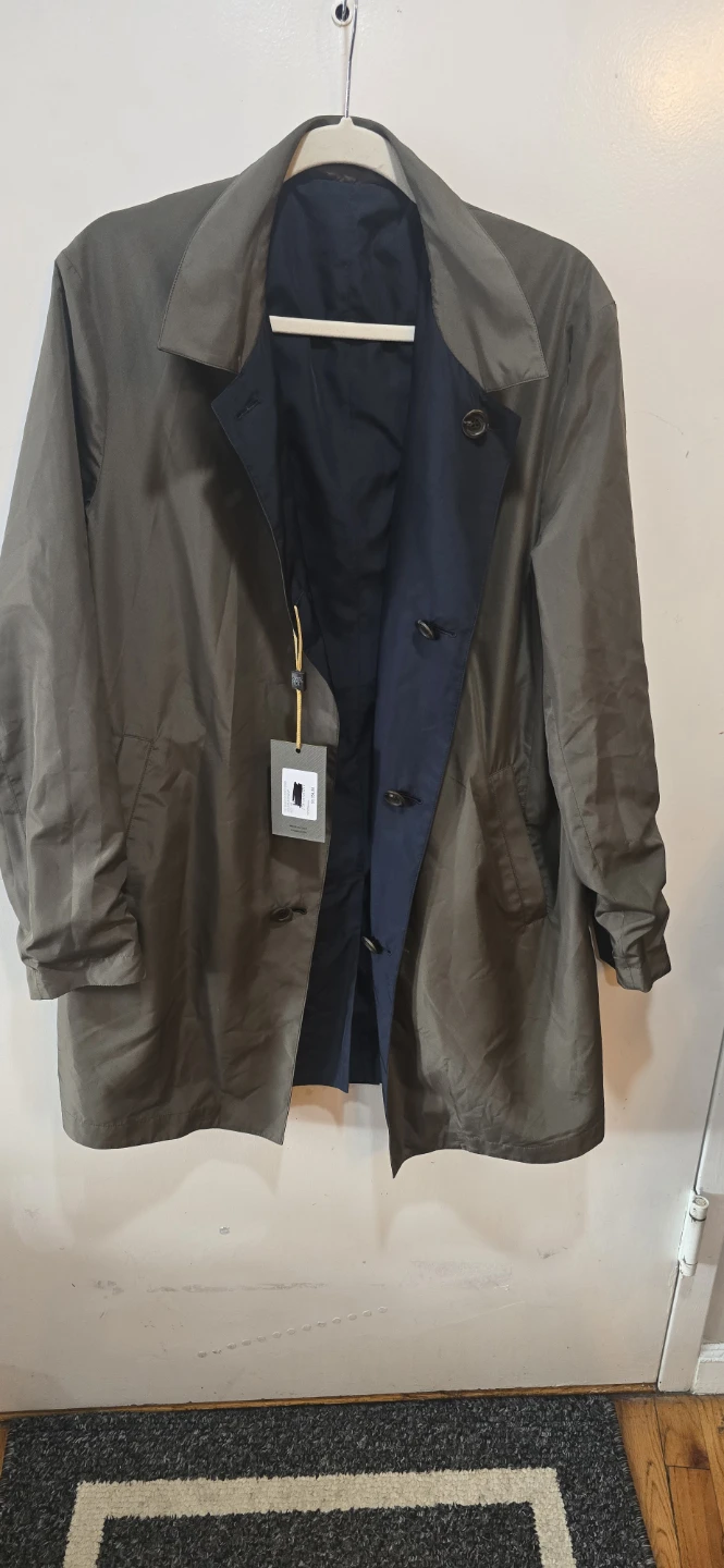 CAMIEL Italian Navy Polyester Coat Size 48 - photo 2