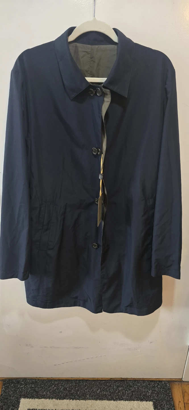 CAMIEL Italian Navy Polyester Coat Size 48 - photo 3